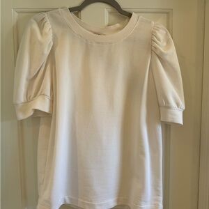 LOFT Cream Puff Sleeve Knit Top size Medium